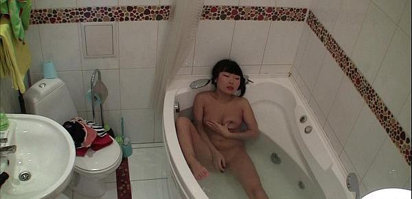  Bathtub masturbation of the breathtaking Asian girl